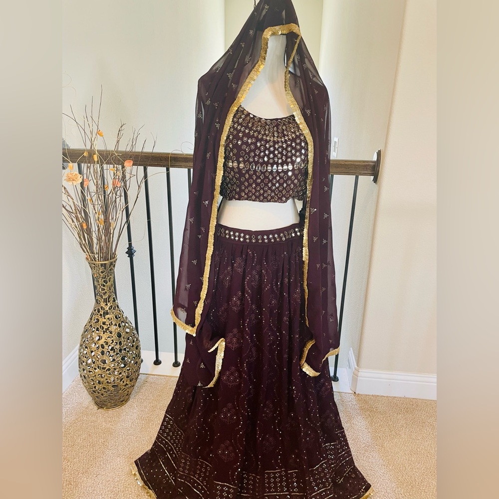 Ethnic bohemian Lehenga choli and Dupatta.